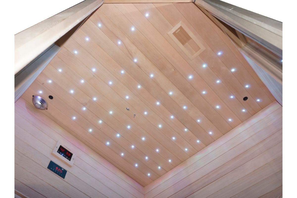 IR infrardeča Savna Full Spectrum + karbonski nano grelci - kotna - 150 x 150 x 200 cm - Image 12