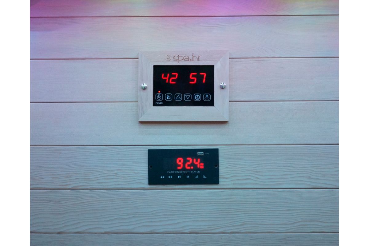 IR infrardeča Savna Full Spectrum + karbonski nano grelci - kotna - 150 x 150 x 200 cm - Image 15