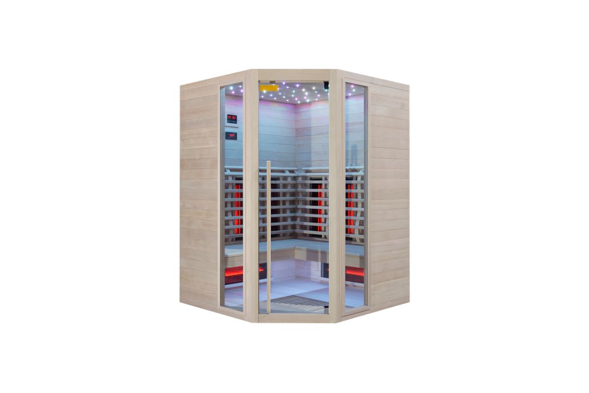 IR infrardeča Savna Full Spectrum + karbonski nano grelci - kotna - 150 x 150 x 200 cm