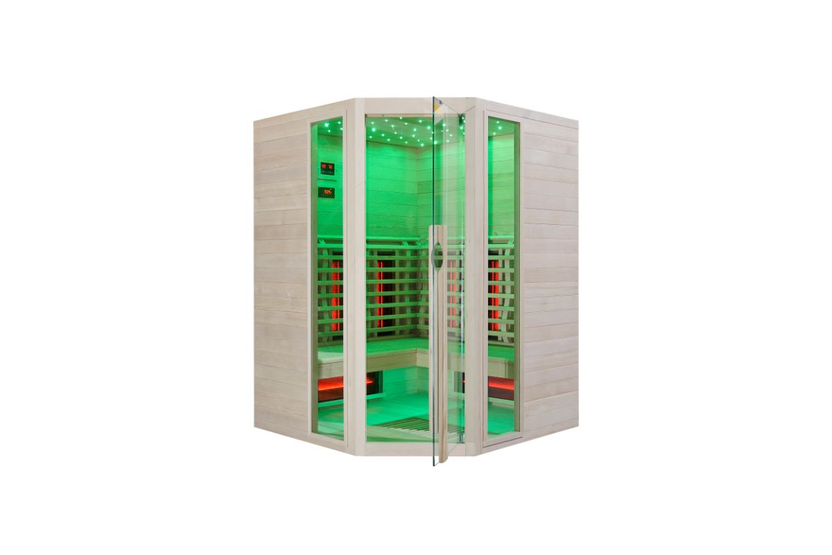 IR infrardeča Savna Full Spectrum + karbonski nano grelci - kotna - 150 x 150 x 200 cm - Image 3