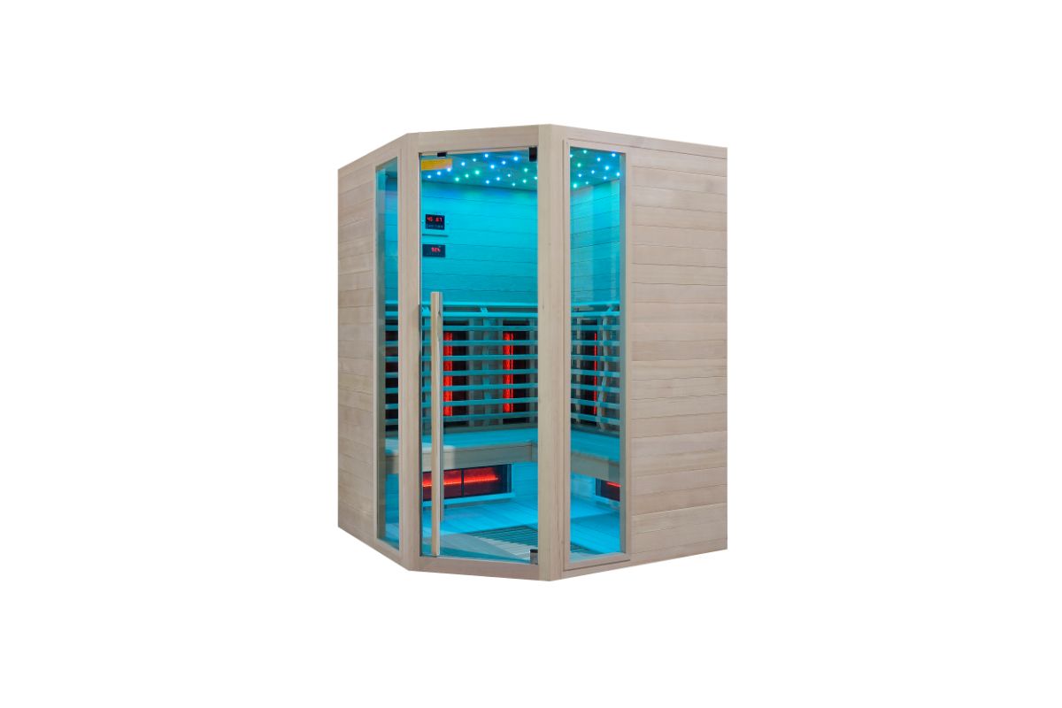 IR infrardeča Savna Full Spectrum + karbonski nano grelci - kotna - 150 x 150 x 200 cm - Image 5